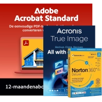 Acrobat Standard + Norton 360 Deluxe + Acronis Essentials | 1 Jaar Acrobat Standard + Norton 360 Deluxe + Acronis Essentials | 1 Jaar