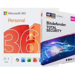 Microsoft 365 Personal + Bitdefender Total Security | 5 Devices | 1 Year