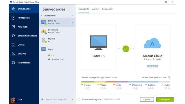 Acronis Cyber Protect Home Office Advanced 500 Go