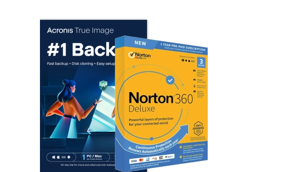Acronis True Image Essentials | 1 PC | 1 Year + Norton 360 Deluxe | 3 Devices