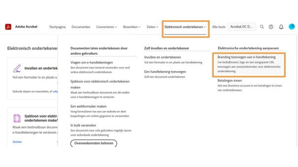 Adobe Acrobat-pro-branding-e-ondertekenen_online