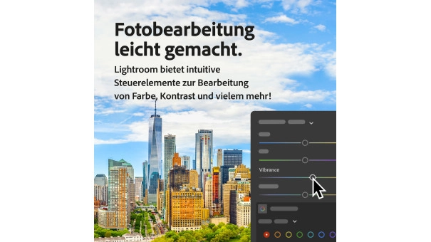 Adobe Creative Cloud Foto-Abo (Photoshop CC + Lightroom CC) | 1 Benutzer | 1 Jahr | 20 GB Cloudspeicher