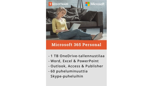 Microsoft 365 Personal | 1 käyttäjä - 1 vuosi | Sisältää päivitykset