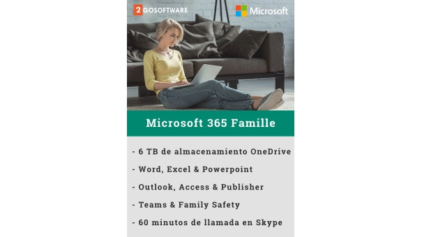 Microsoft 365 Familia + Jottacloud Personal Ilimitado | 1 Año | Almacenamiento ilimitado en la nube