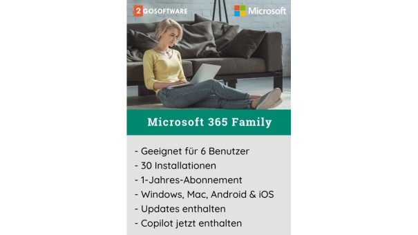 Microsoft 365 Family + McAfee Total Protection | 5 Geräte | 1 Jahr