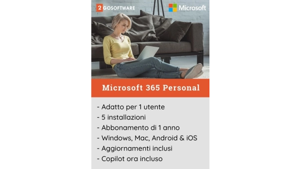 Microsoft 365 Personal | 1 Utente - 1 Anno | Inclusi Aggiornamenti