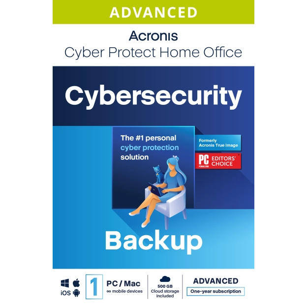 Acronis Cyber Protect Home Office Advanced 2024 | 1 PC | 1 Jaar | 500 GB cloud back-up