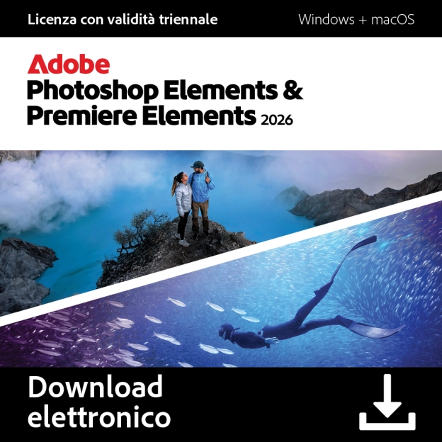 Adobe Photoshop Elements e Premiere Elements 2026 per Windows e MacOS