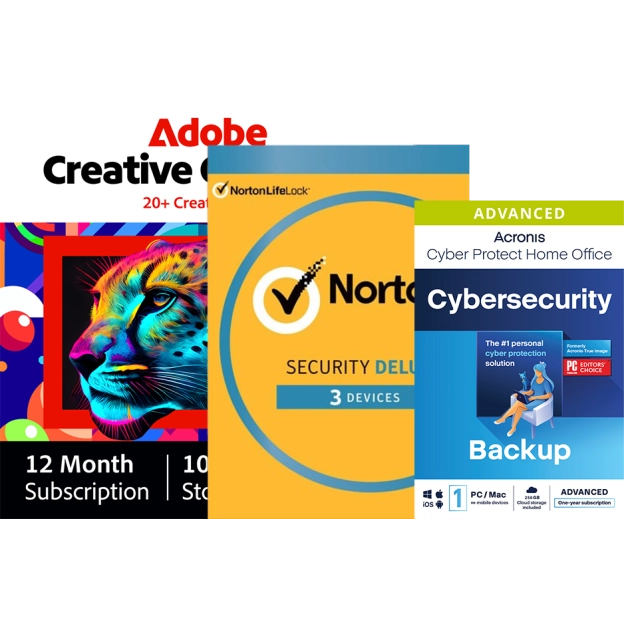 Adobe Creative Cloud Pro (alle Apps) + Norton Security Deluxe + Acronis Advanced