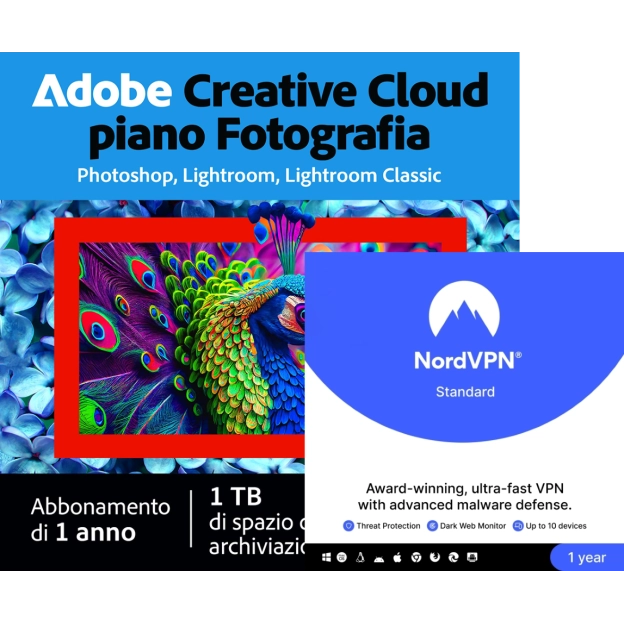 Piano Fotografia Adobe 1 TB + NordVPN standard | 1 anno