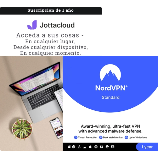 Jottacloud Personal Unlimited + 1 Mes GRATIS NordVPN | 1 Usuario | 1 Año | Almacenamiento en la Nube Ilimitado