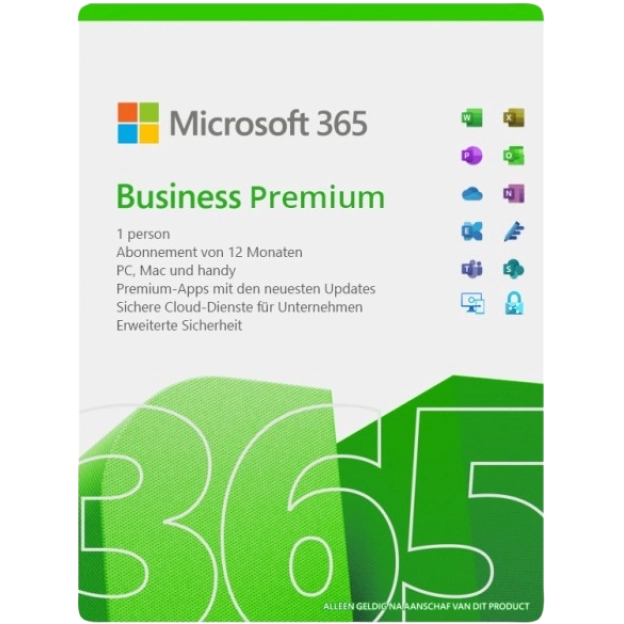 Microsoft 365 Business Premium | Jahresabonnement | 1 Benutzer | 15 Geräte