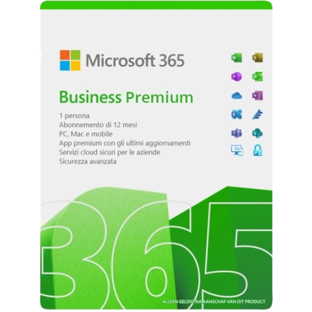 Microsoft 365 Business Premium | Abbonamento mensile | 1 Utente | 15 Dispositivi