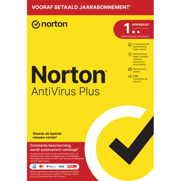 Norton Antivirus Plus | 1 Apparaat  | 1 Jaar | 2 GB Cloud Backup