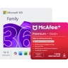 Microsoft 365 Family + McAfee+ Premium Family | 1 Jaar